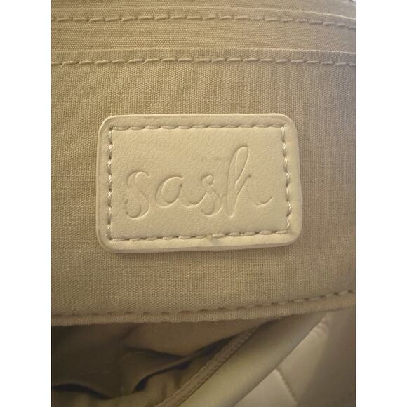 Sash Crossbody Sling Bag Cream Faux Leather | Travel Bag | Hidden Pockets - Picture 2 of 9